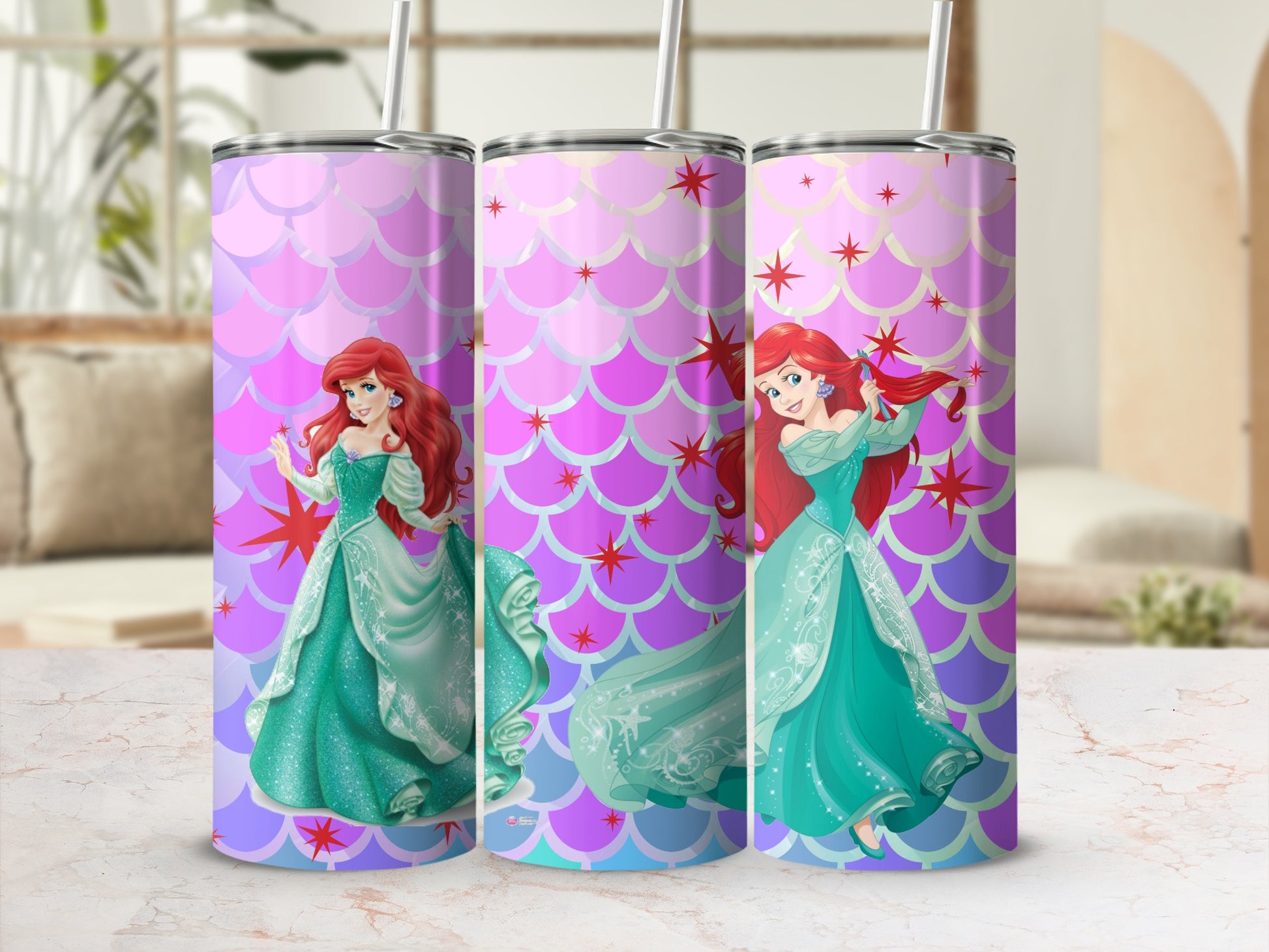 Mermaid Princess Design Insulated Tumbler Cup Product