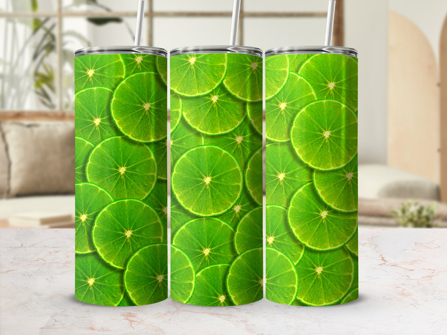 Refreshing Green Lime Slice Pattern Drink Tumbler product type