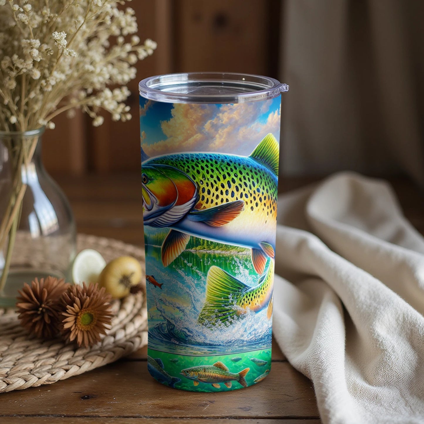 Vibrant Fish Underwater Scene 20 oz Tumbler