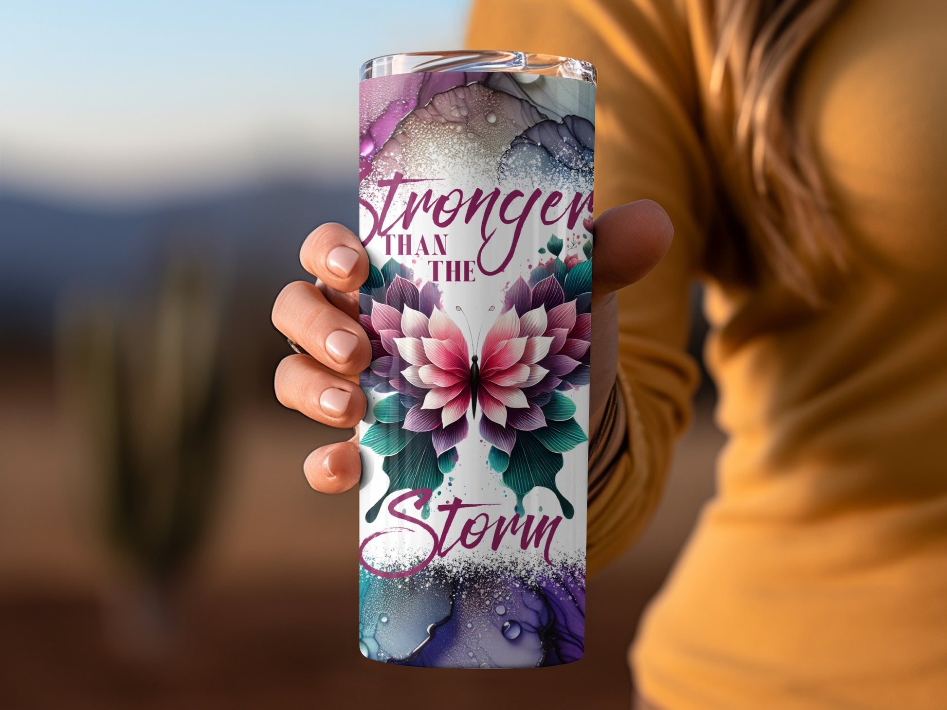Stronger Than the Storm Inspirational Tumbler