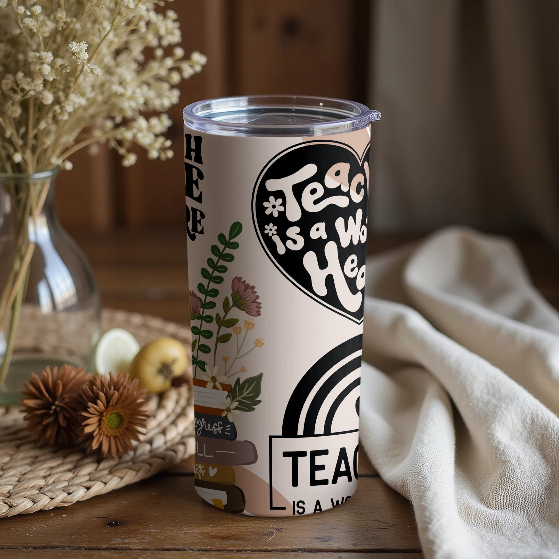Teachers Are Wonderful Hearts Travel Mug Gift