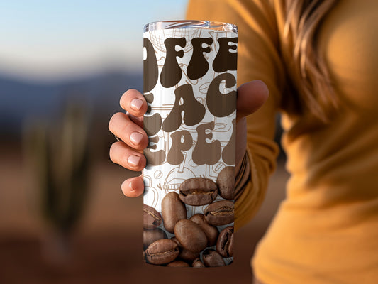Coffee Lover's Pattern Design Insulated Tumbler