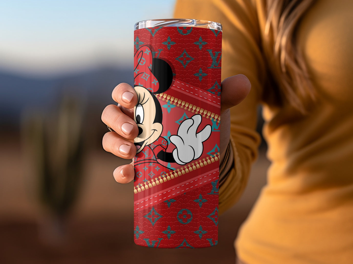 Red Minnie Mouse Patterned Insulated Tumbler