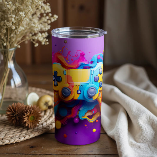 Colorful Gaming Controller Design Travel Tumbler