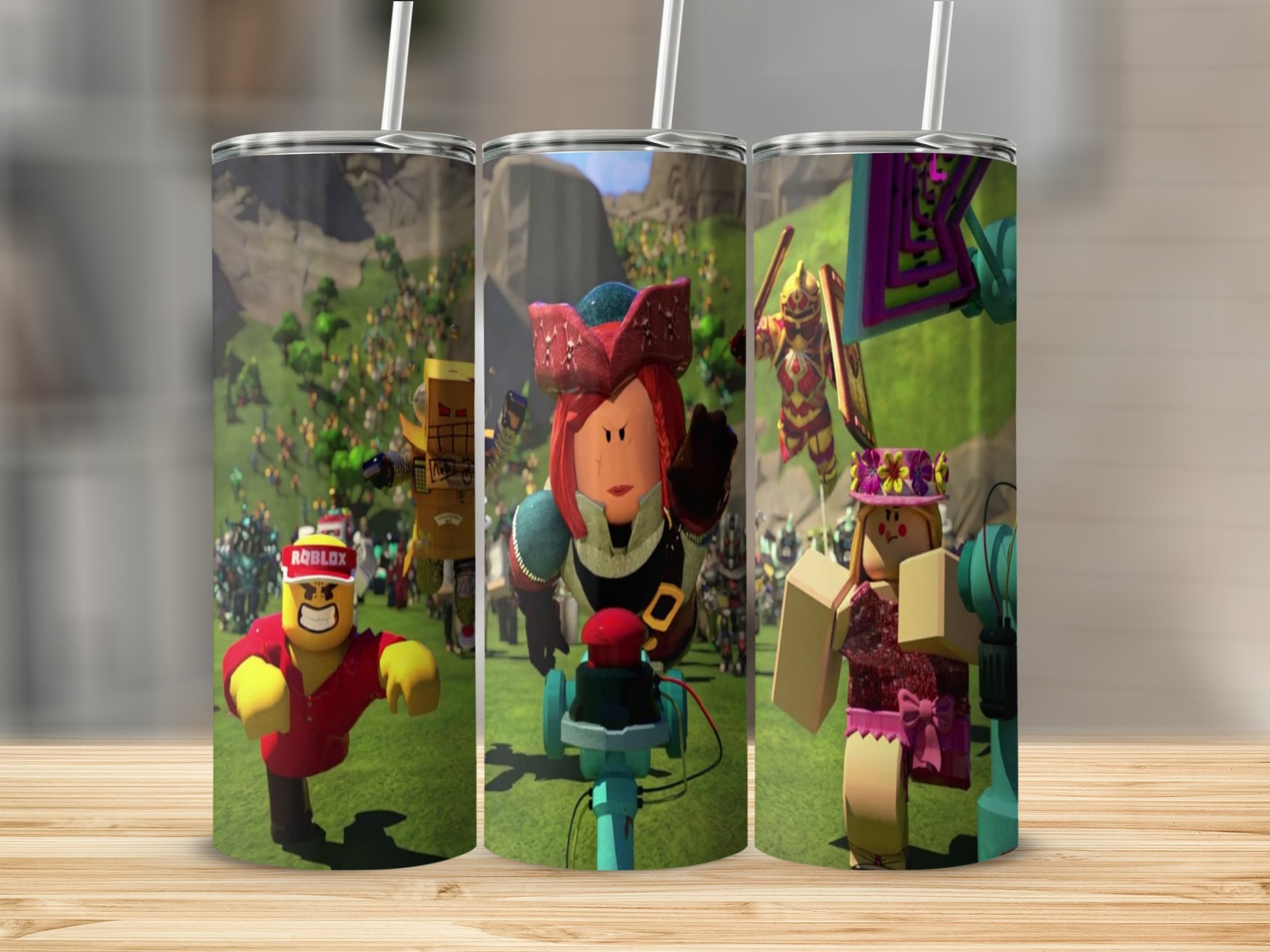 Fun Roblox Theme Artwork on Drinkware Travel Mug