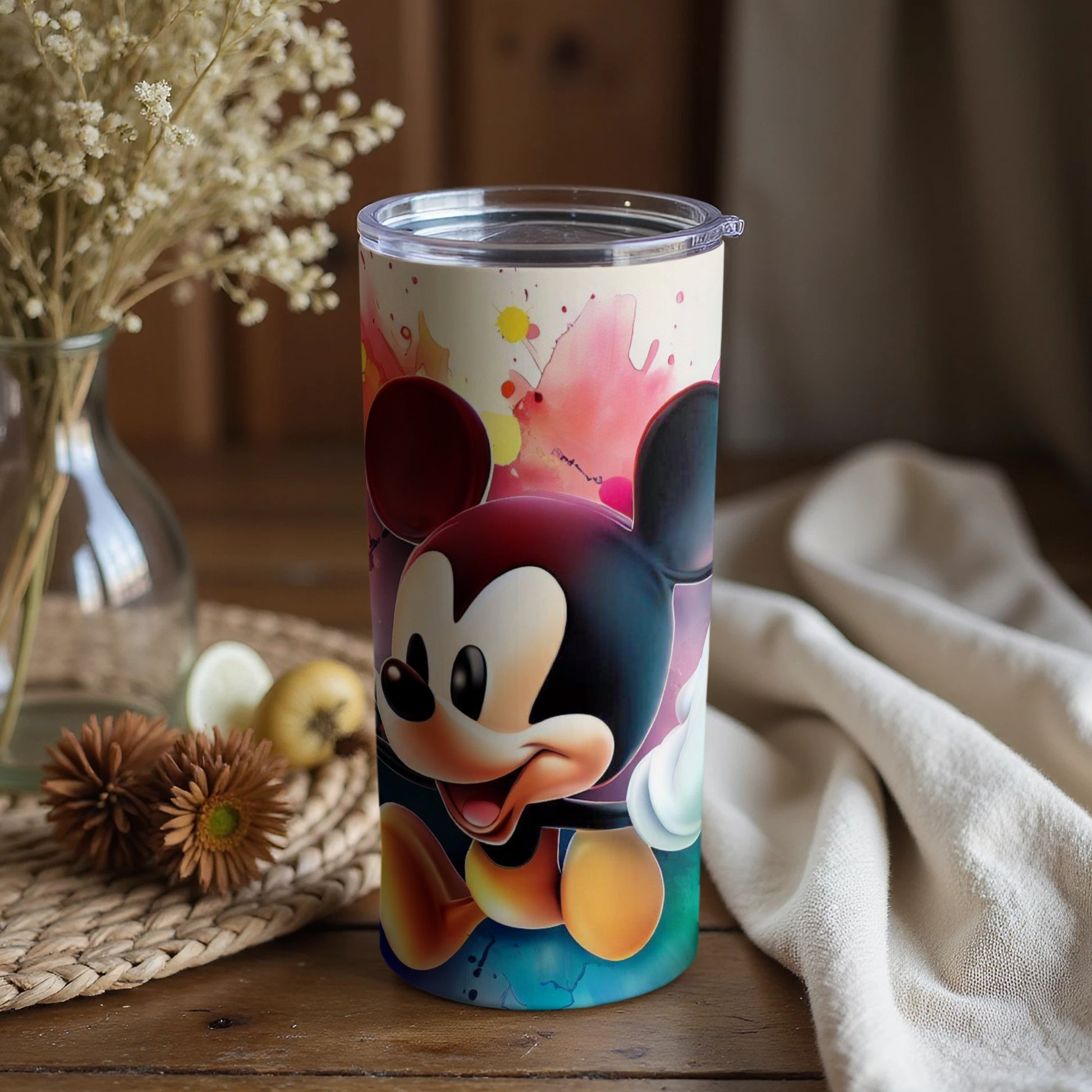 Colorful Mickey Mouse Illustrated Tumbler for Fans