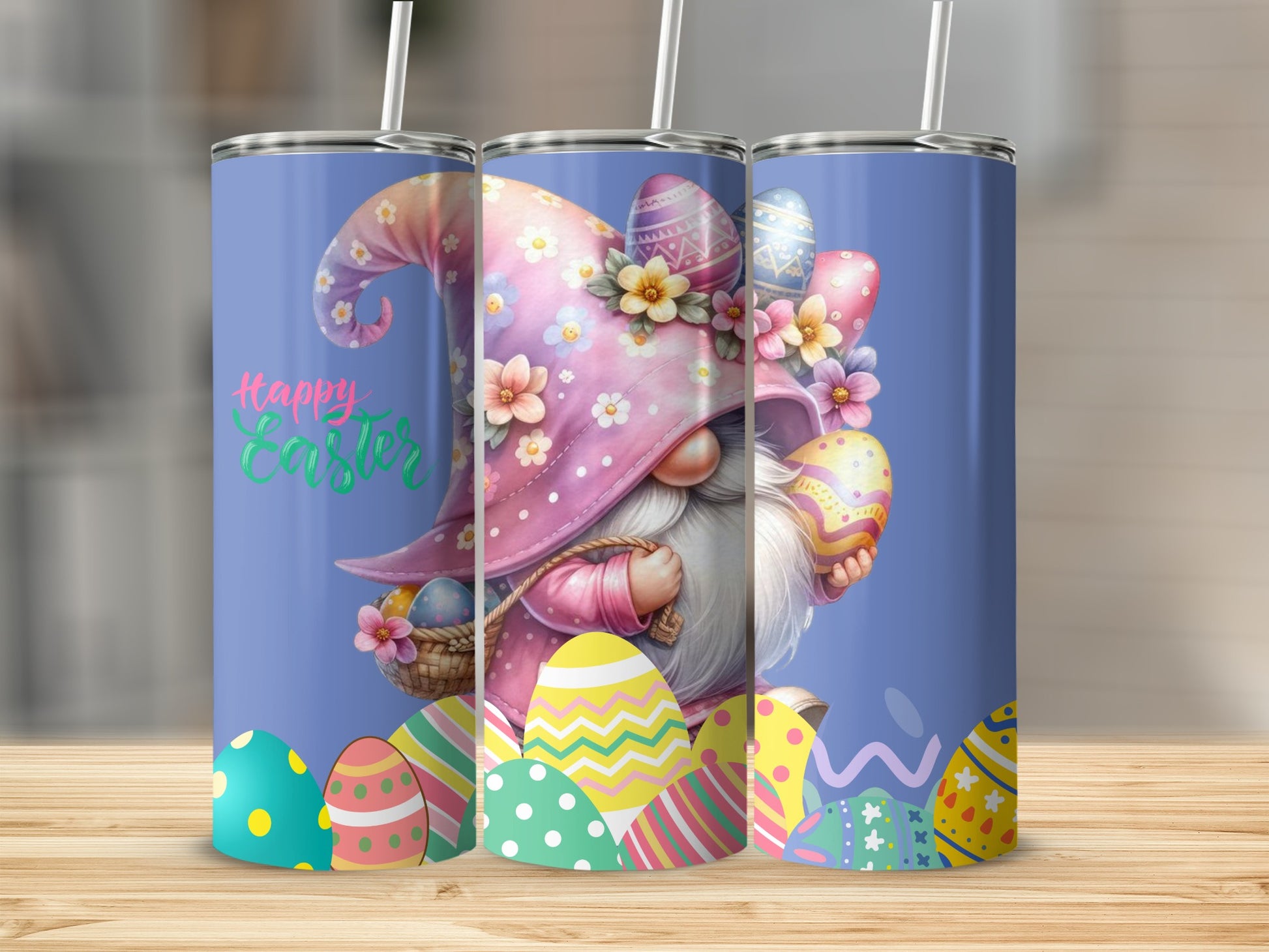 Cute Easter Gnome with Eggs Happy Easter Tumbler