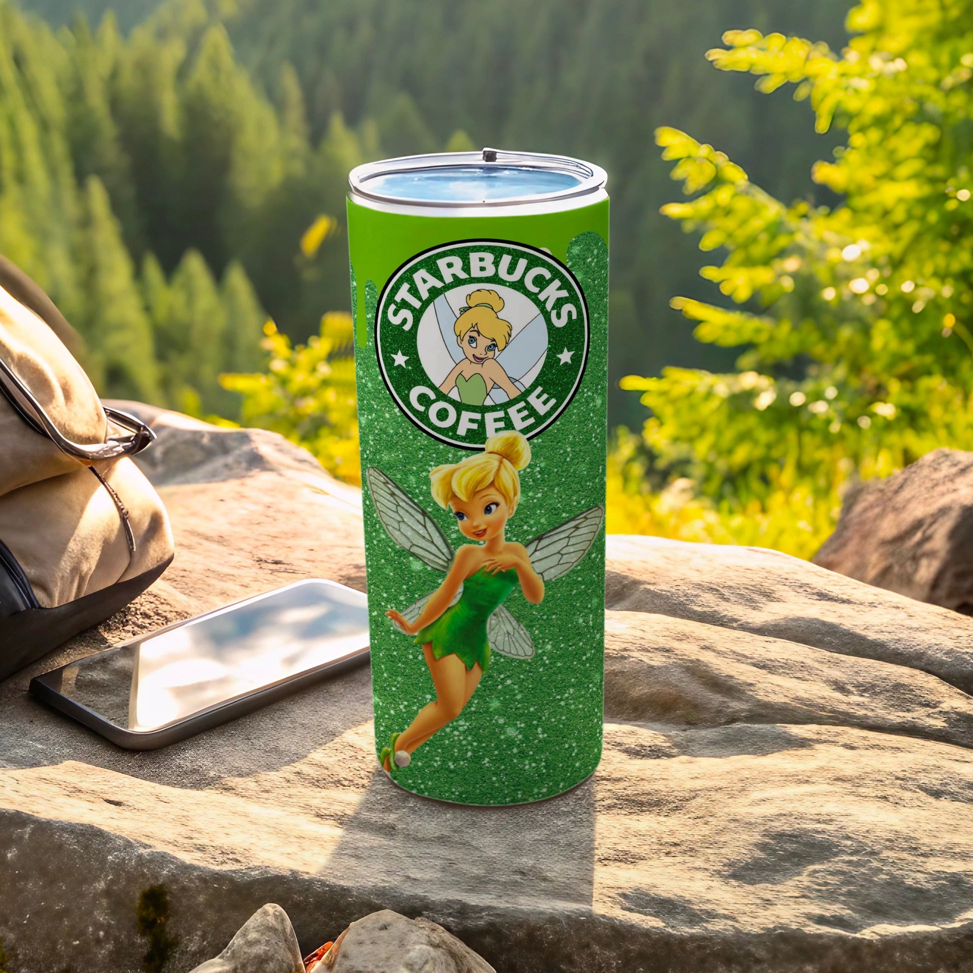 Green Starbucks Coffee Tumbler with Fairy Design