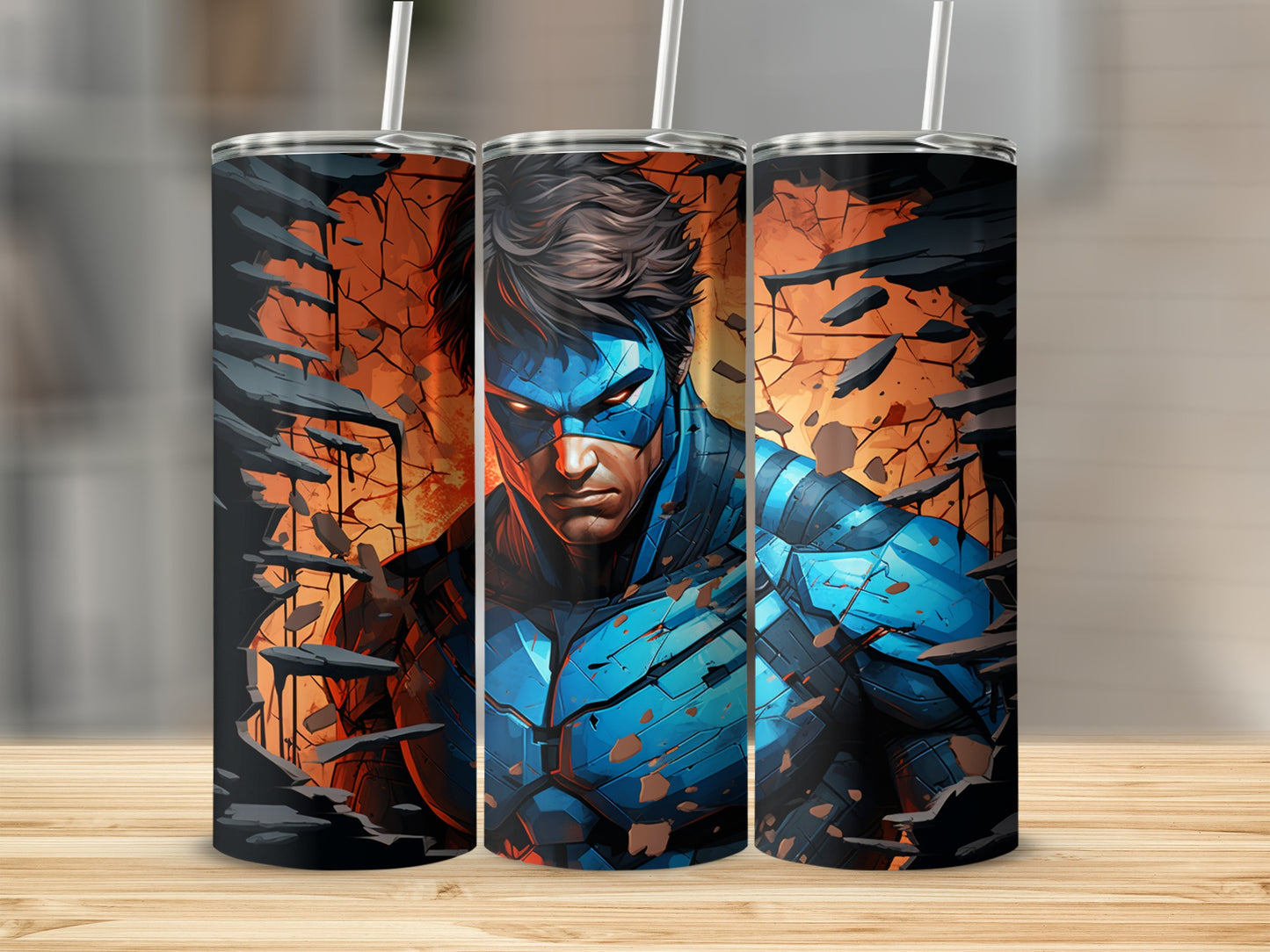 Superhero Exploding Design Tumbler Flask Cup Drinkware