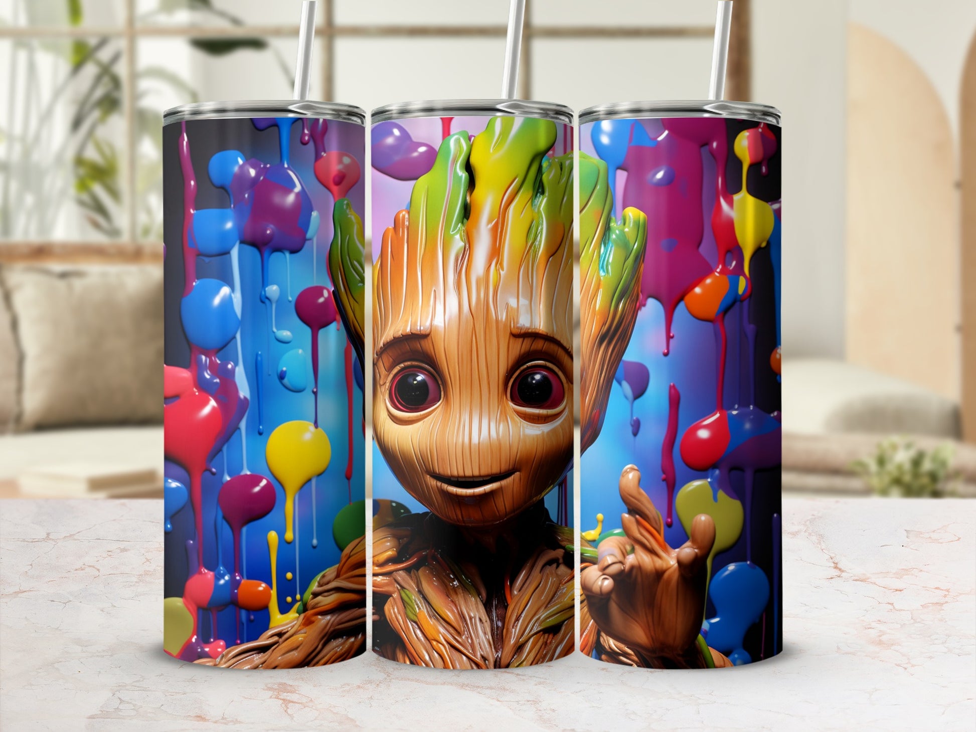 Cute Character Colorful Artistic Tumbler Cup