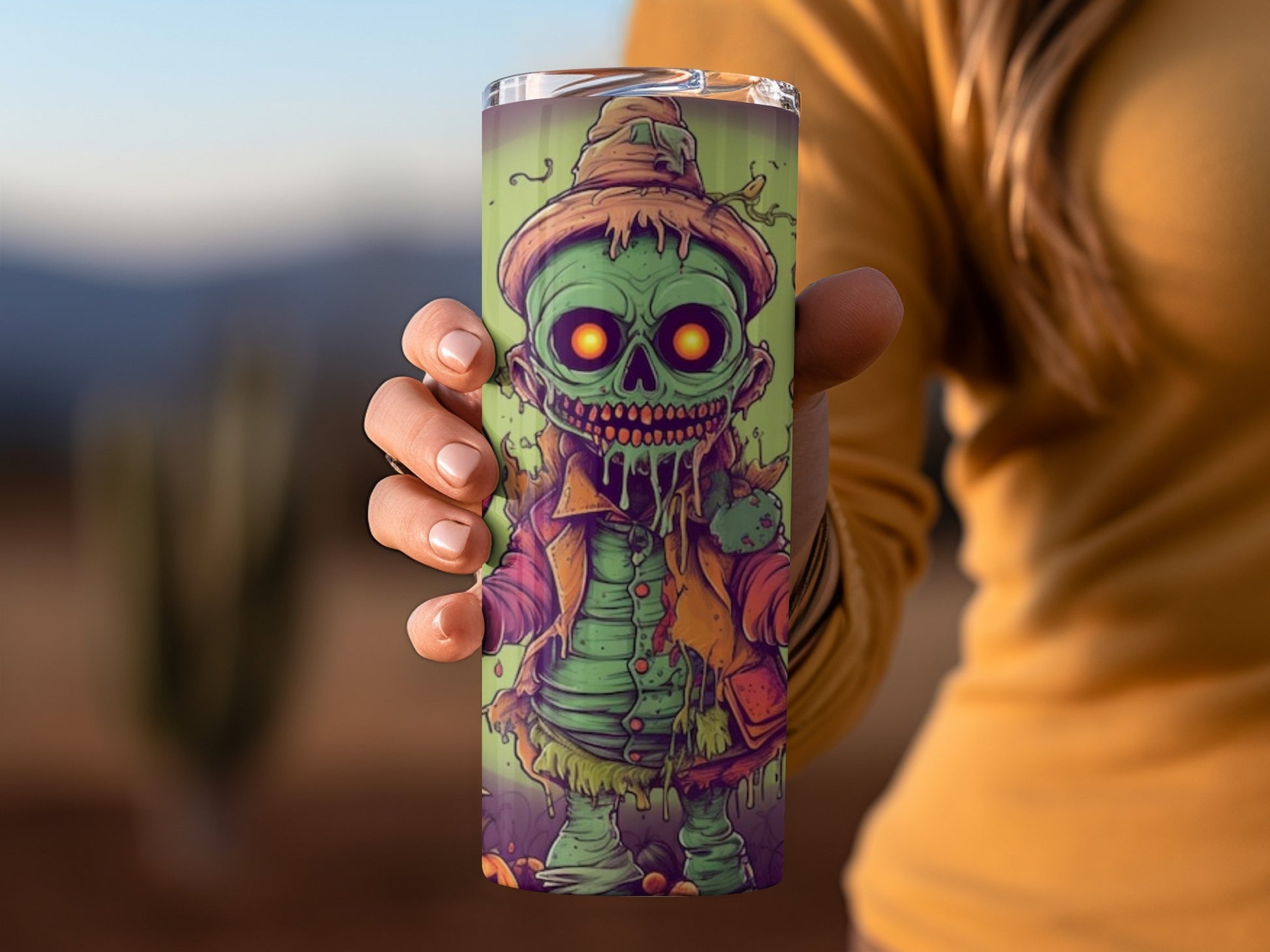 Spooky Zombie Character Party Tumbler for Halloween