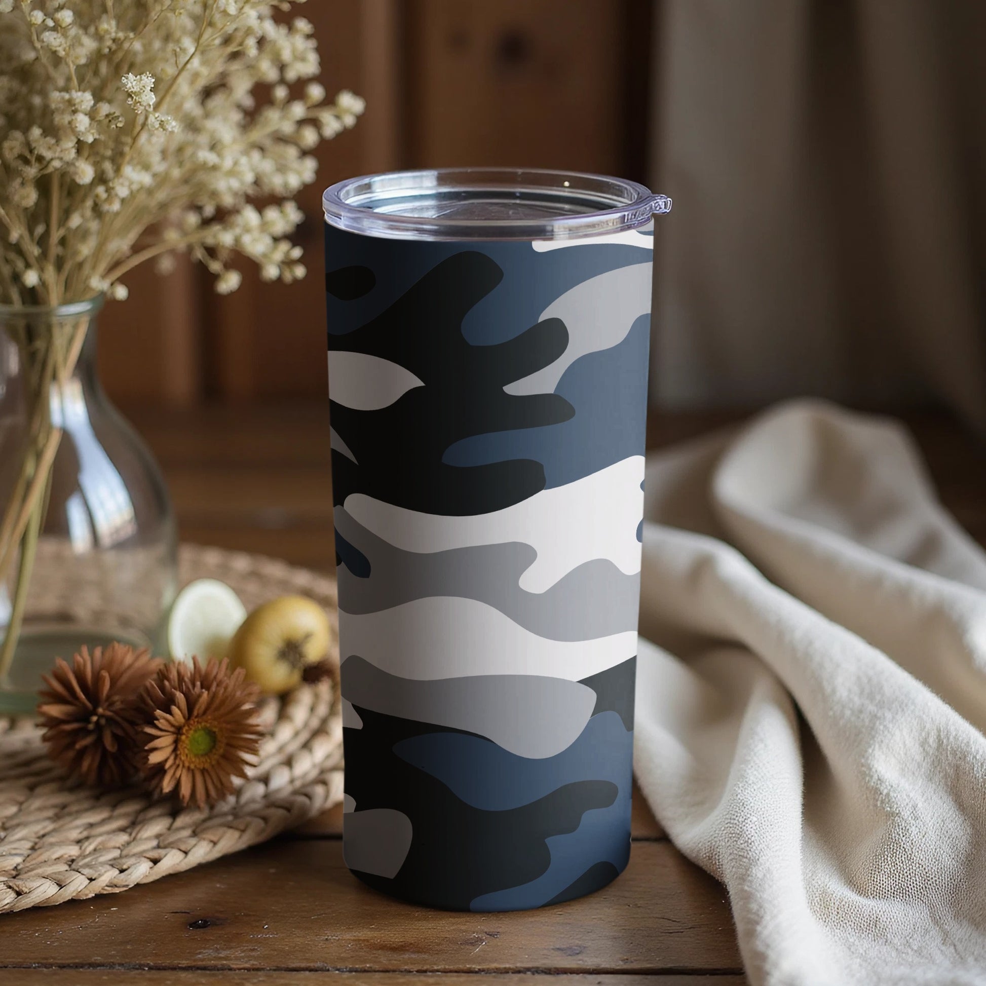 Camouflage Pattern Tall Insulated Travel Mug Tumbler