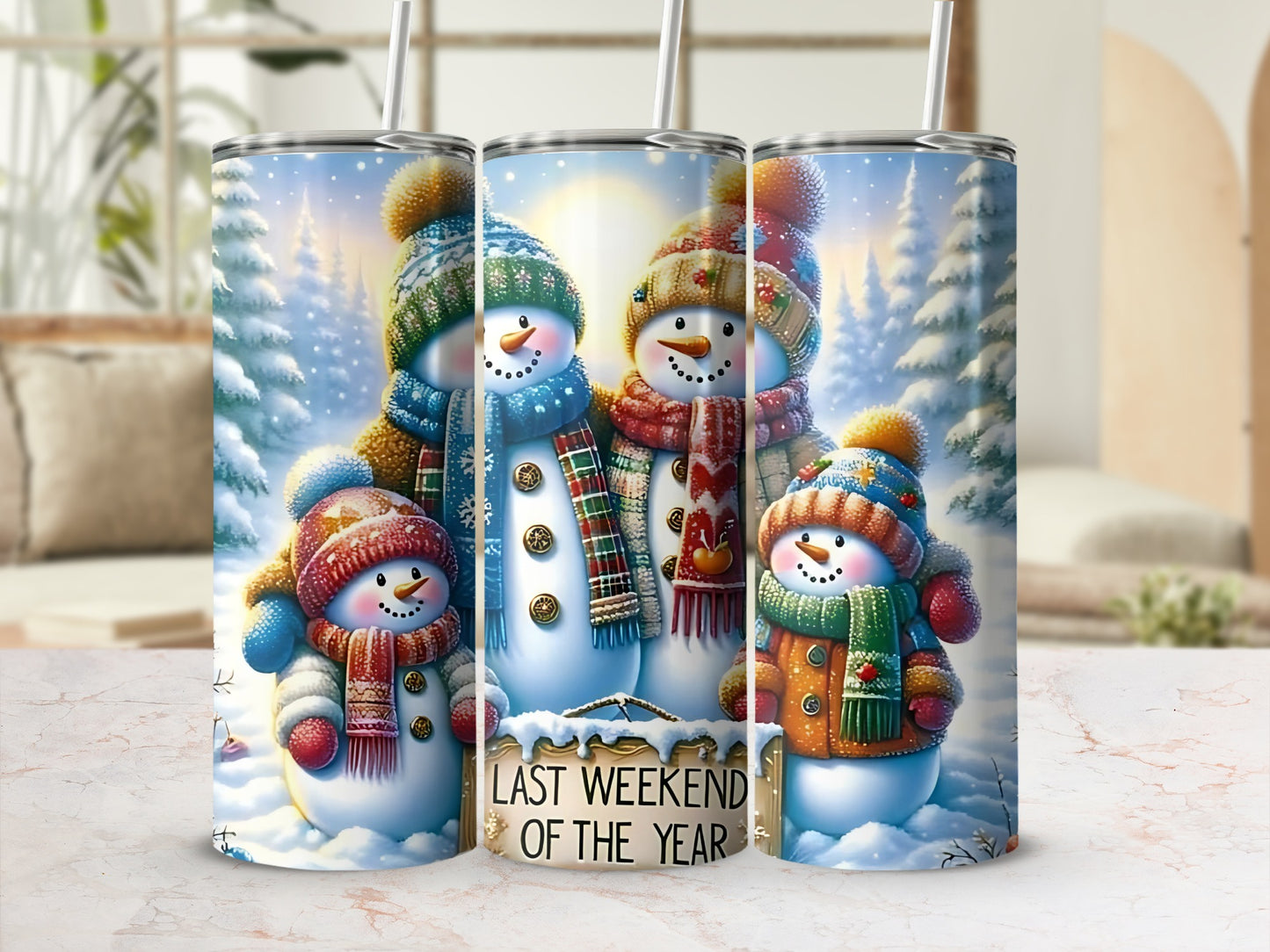 Festive Snowman Design Last Weekend of the Year Tumbler