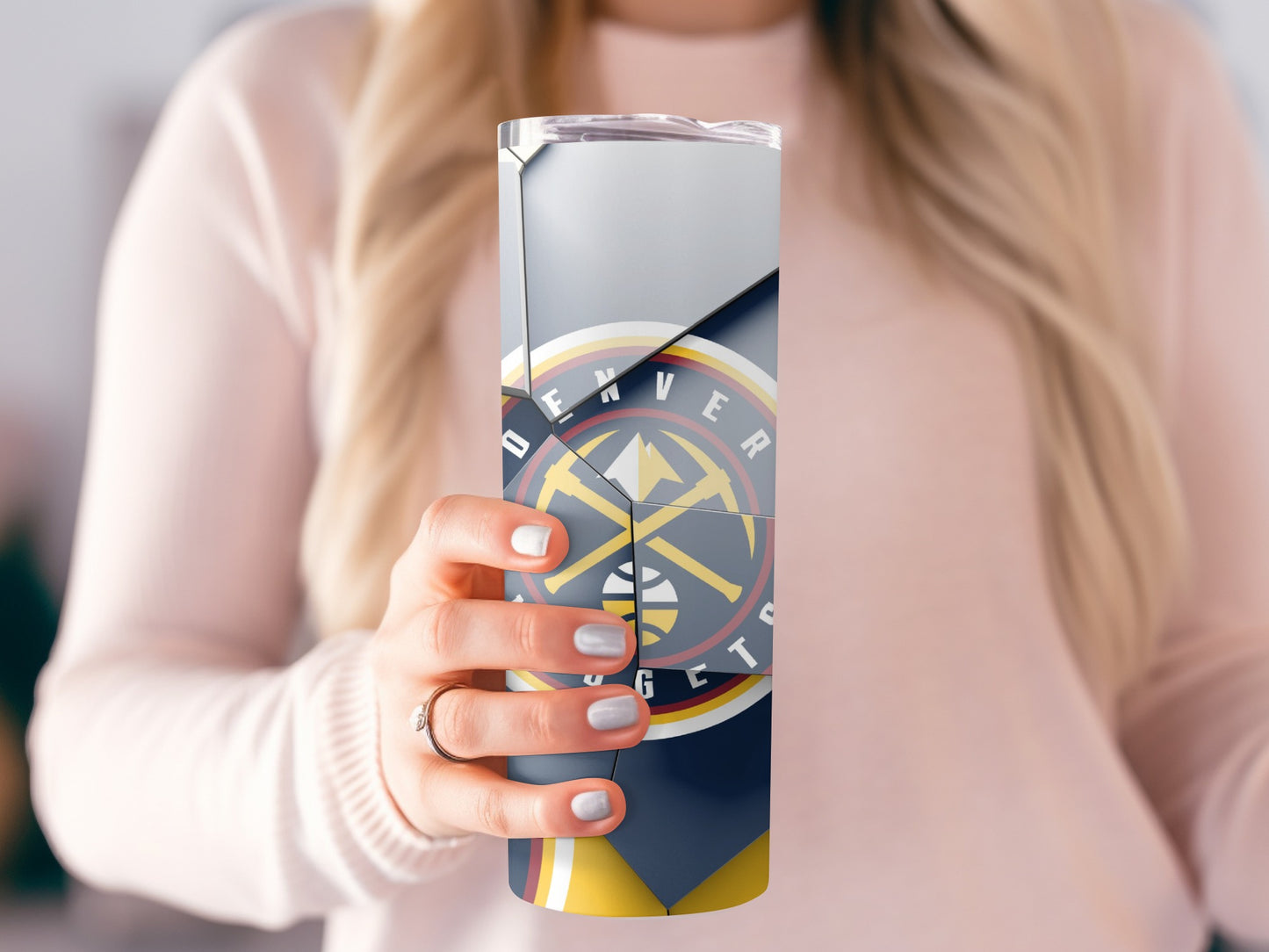 Denver Nuggets NBA Team Abstract Cracked Logo Tumblers
