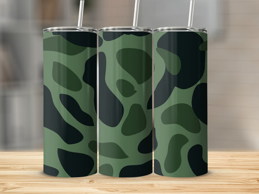 Green and Black Camouflage Pattern Drink Product