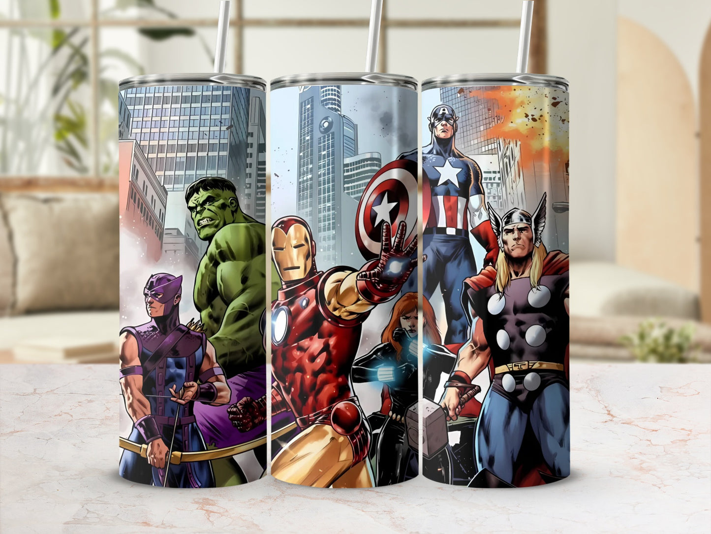 Superhero Team Design Insulated Tumbler Drinkware