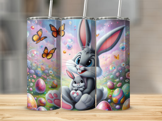 Cute Easter Bunny Baby Butterflies Eggs Bubbles Flowers Garden product type