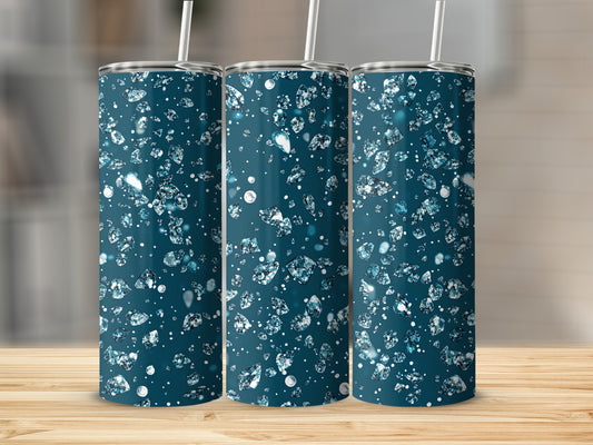Diamonds in Motion Design Cool Dark Aqua Background Tumblers