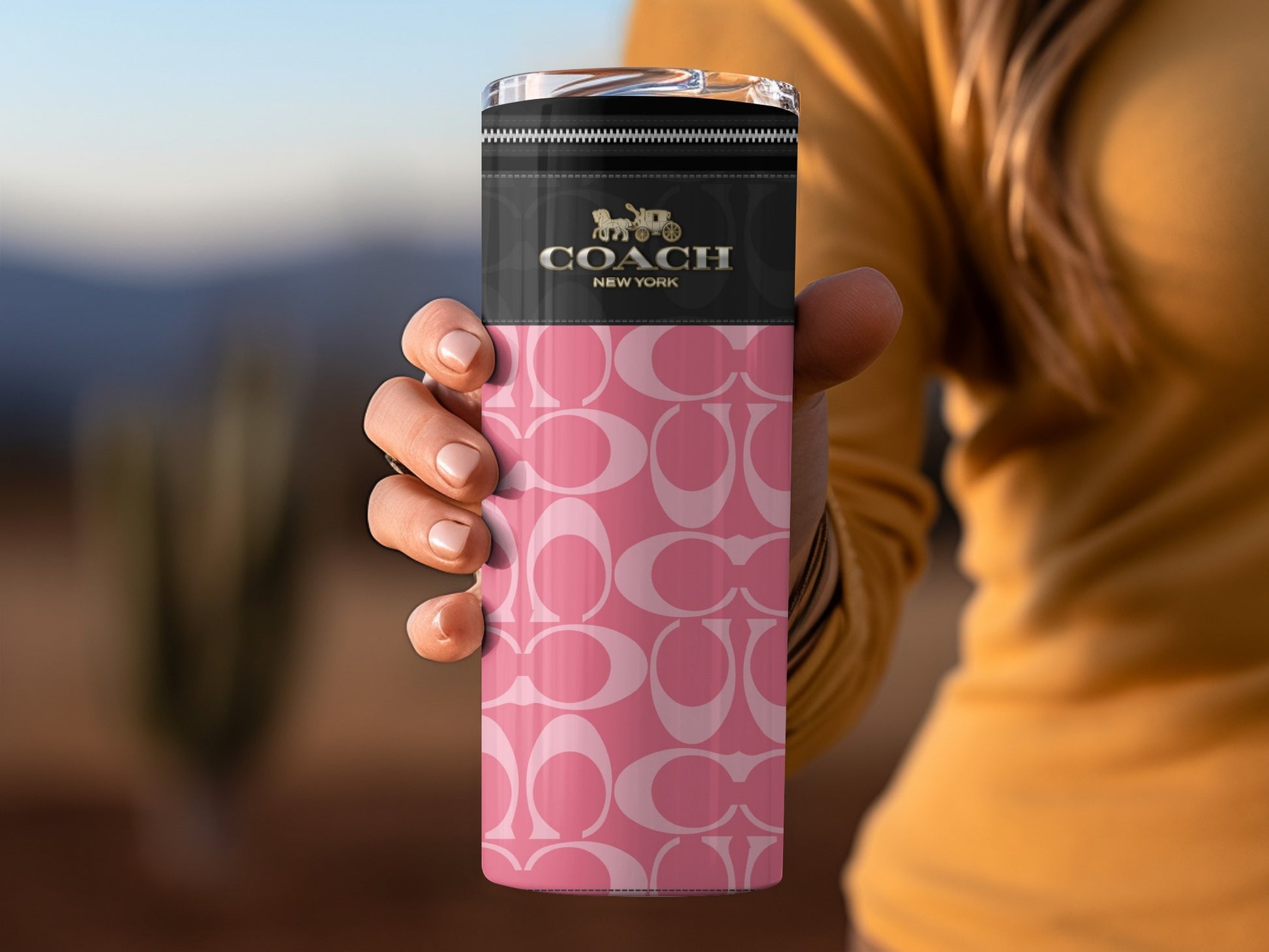 Pink Coach New York Insulated Travel Mug