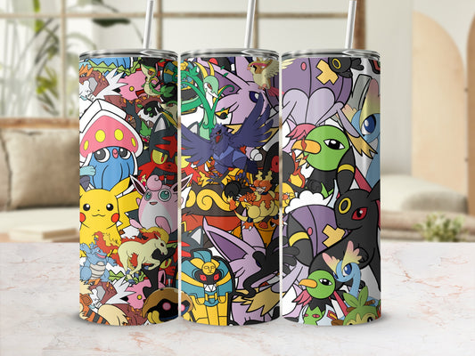 Vibrant Cartoon Characters Design Tumbler Product