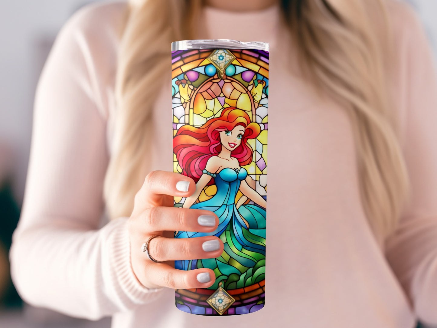 Stained Glass Mermaid Art Insulated Tumbler Drinkware