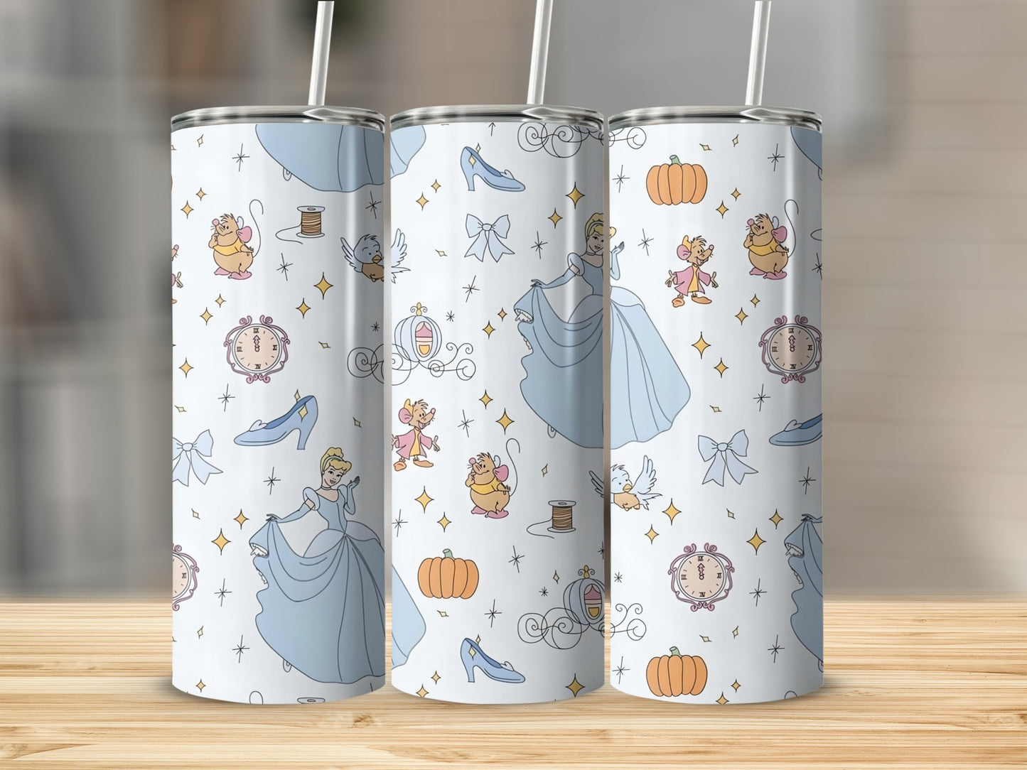 Fairy Tale Princess and Icons Pattern Tumbler