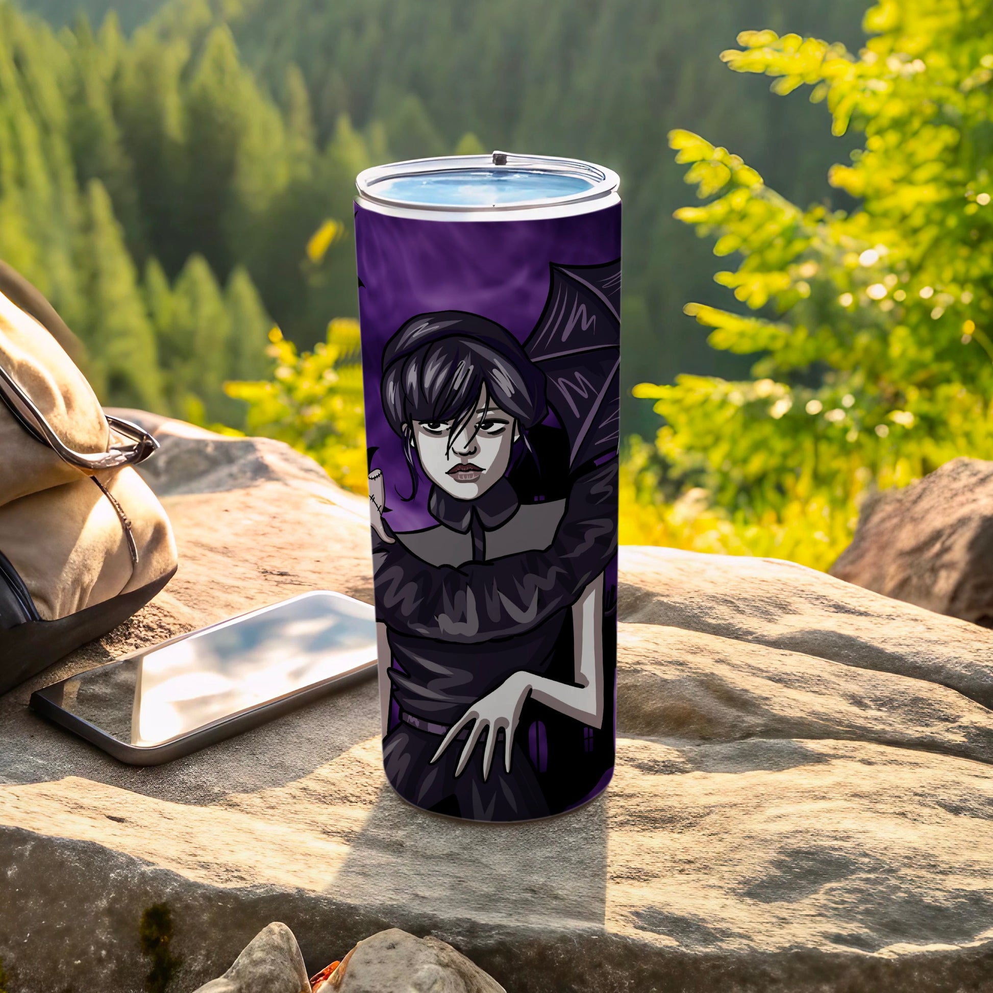 Gothic Character Tumbler for Outdoor Enthusiasts