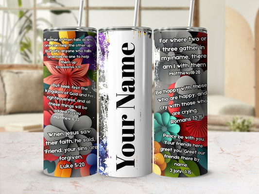 Personalized Christian Tumblers with Bible Verses