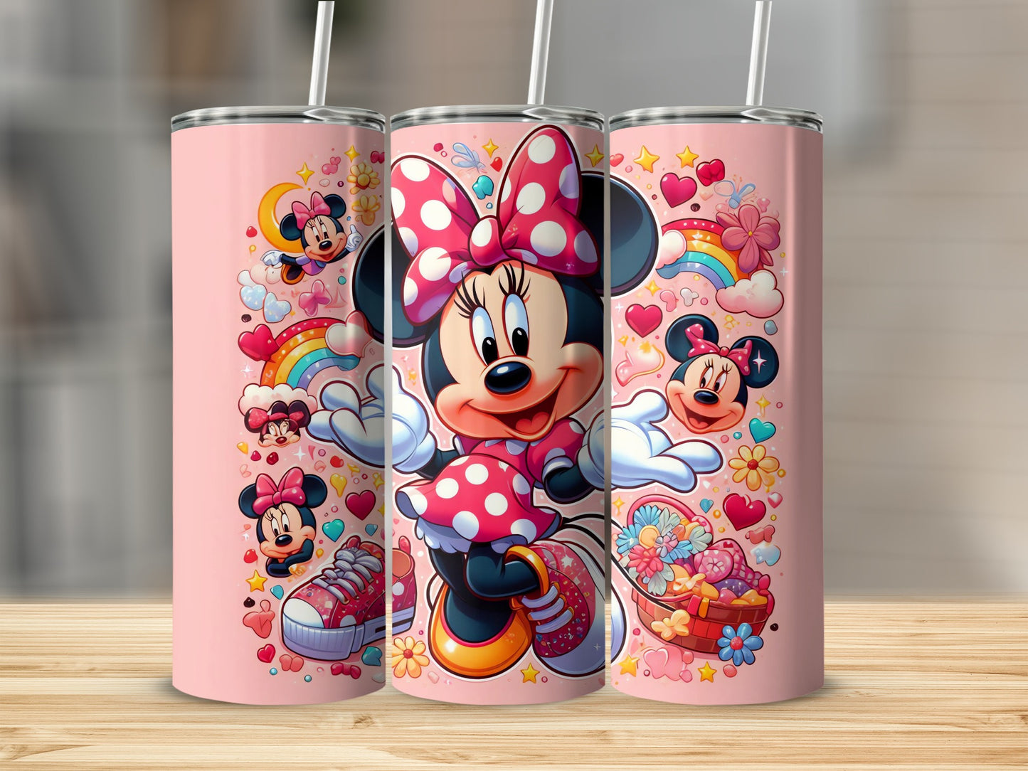 Colorful Minnie Mouse Tumbler with Fun Cartoon Design