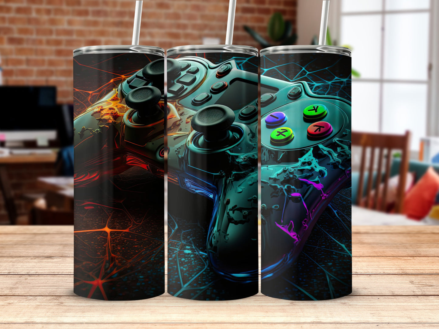 Futuristic Gaming Controller Design Insulated Tumbler