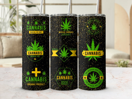 Cannabis Themed Tumblers with Medical Use Design