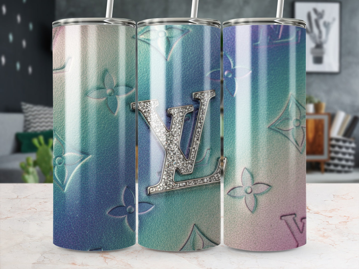 Gradient Patterned Tumblers with Designer Logo Travel Cup