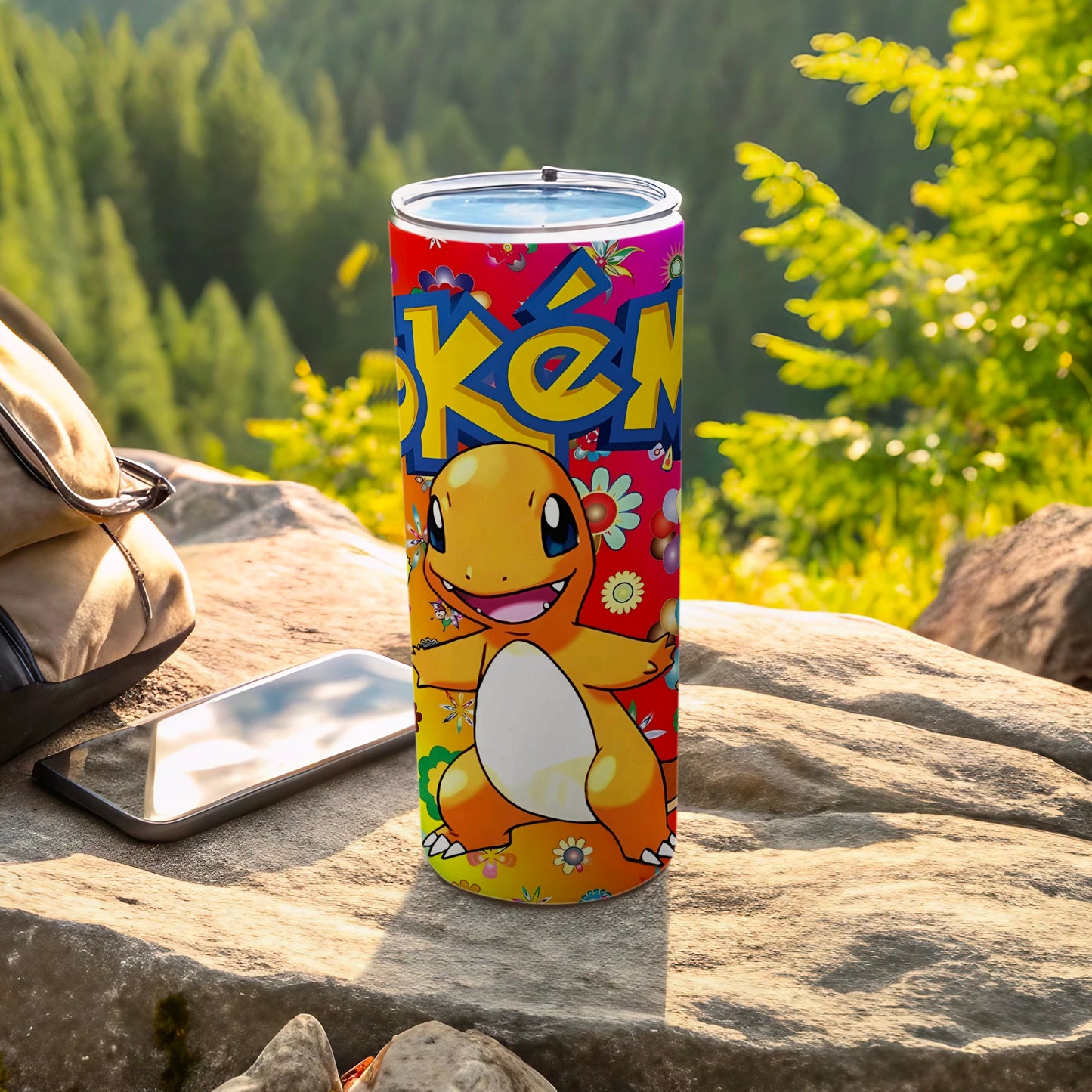 Vibrant Pokémon Charmander Design Stainless Steel Tumbler