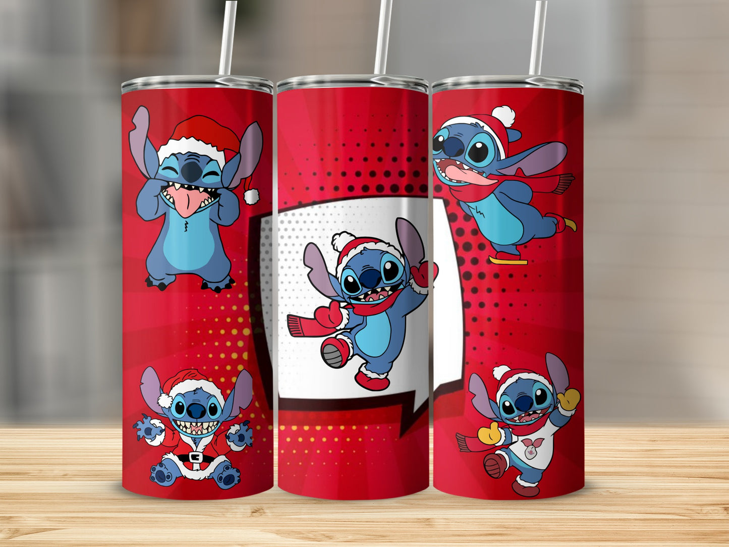 Festive Stitch Santa Tumbler with Cute Christmas Designs