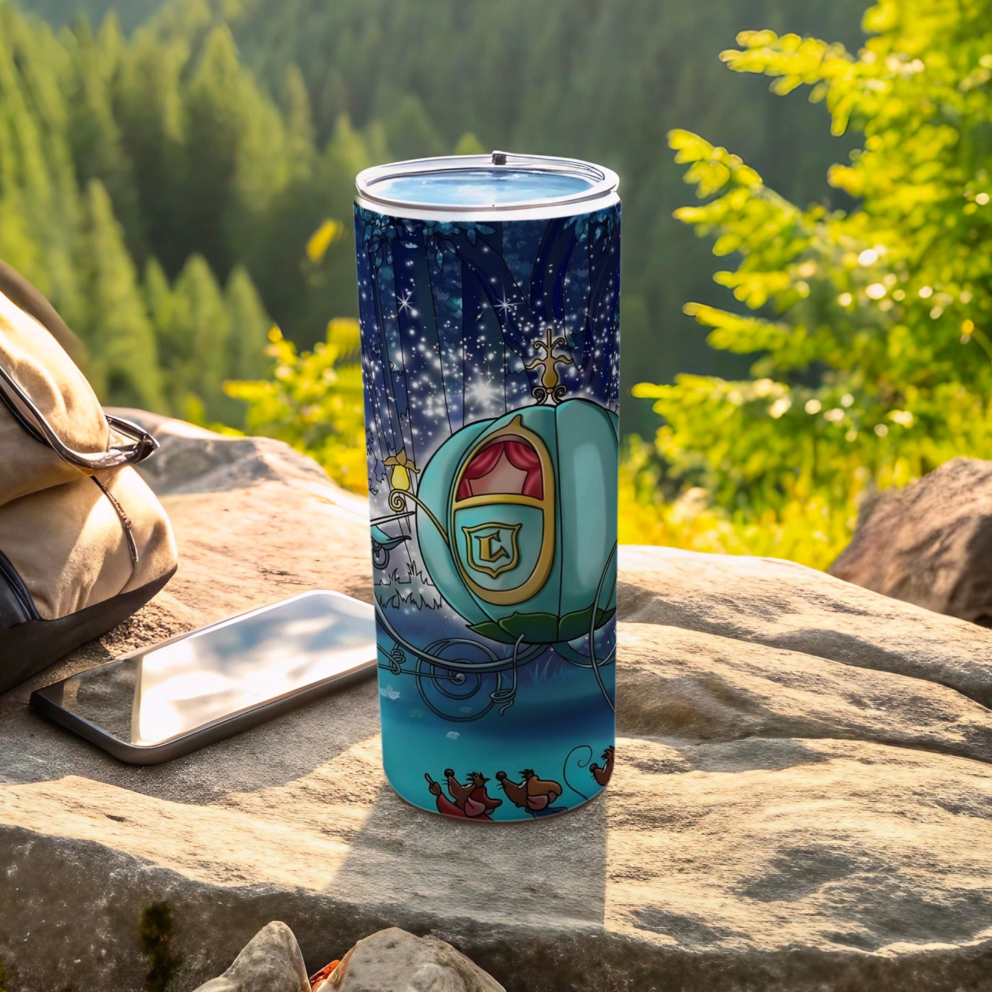 Enchanted Carriage Design Travel Tumbler for Outdoor Adventures