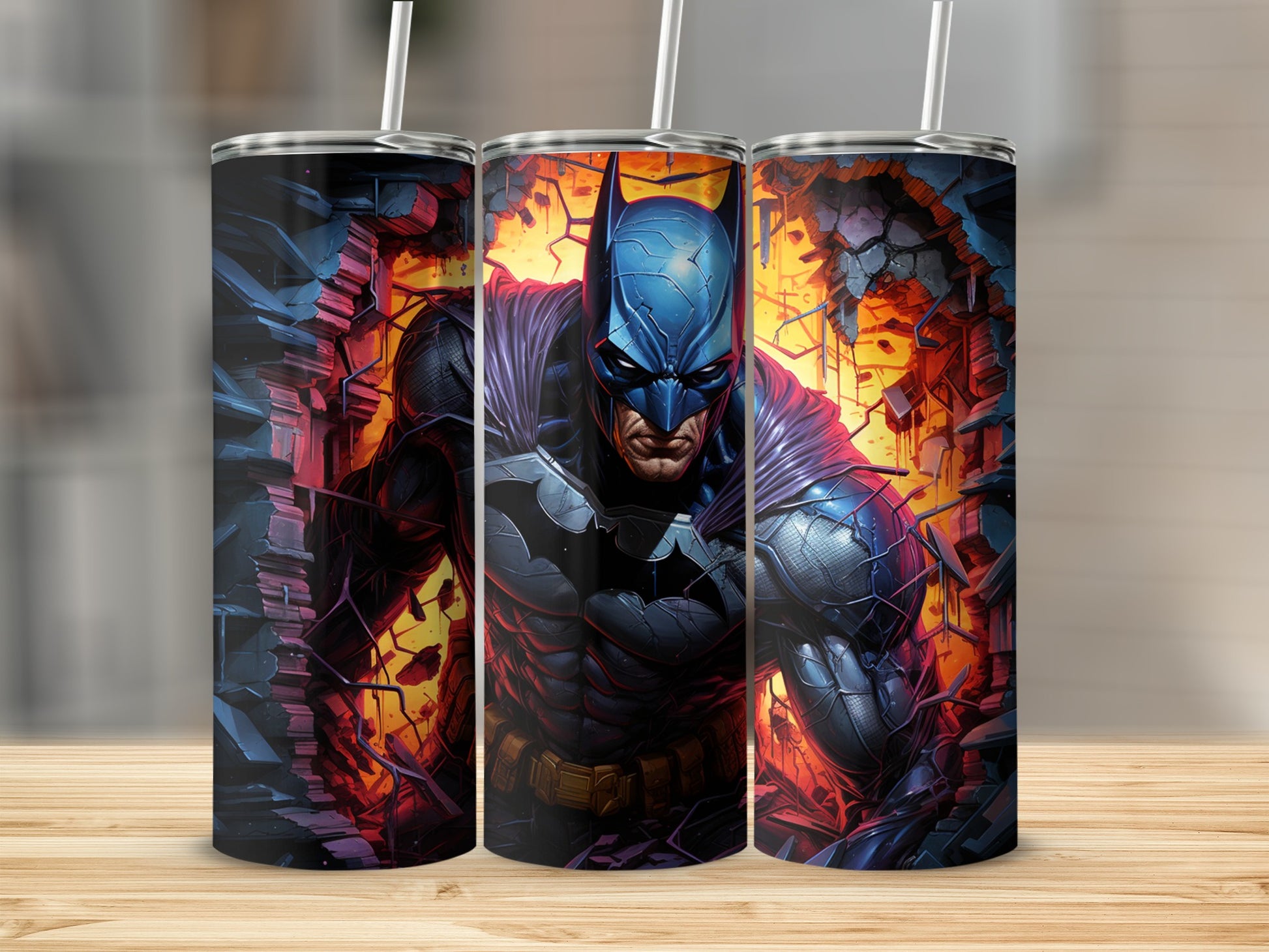 Batman Superhero Tumbler with Vibrant Detailed Design