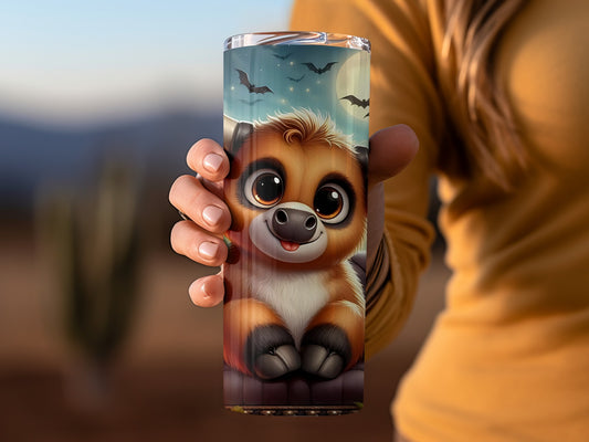 Adorable Animal With Bats Design Insulated Tumbler