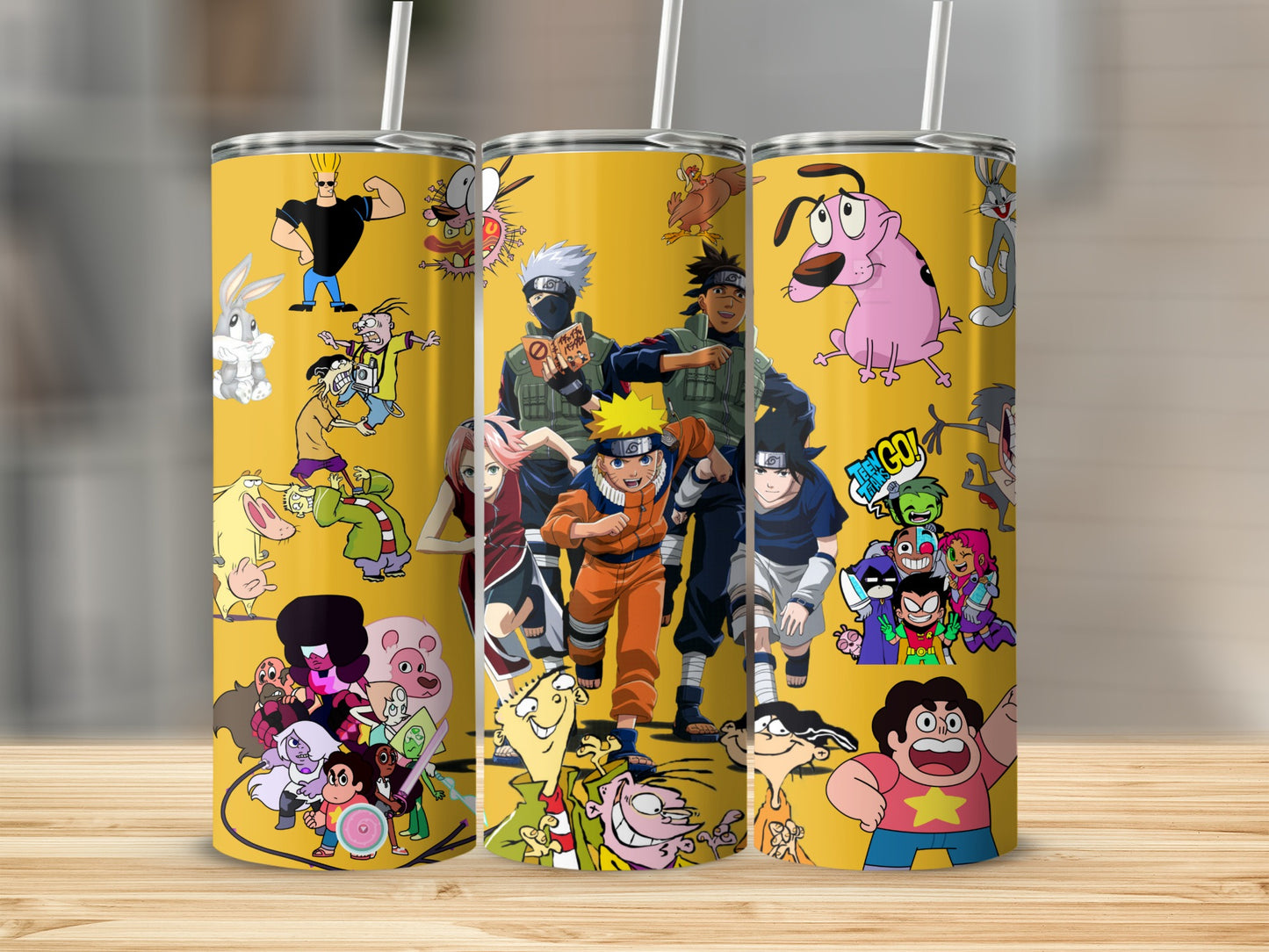 Cartoon Character Collage Design Insulated Tumbler