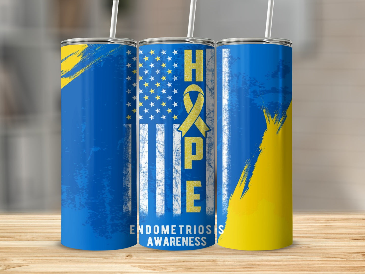 Endometriosis Awareness HOPE Flag Tumbler