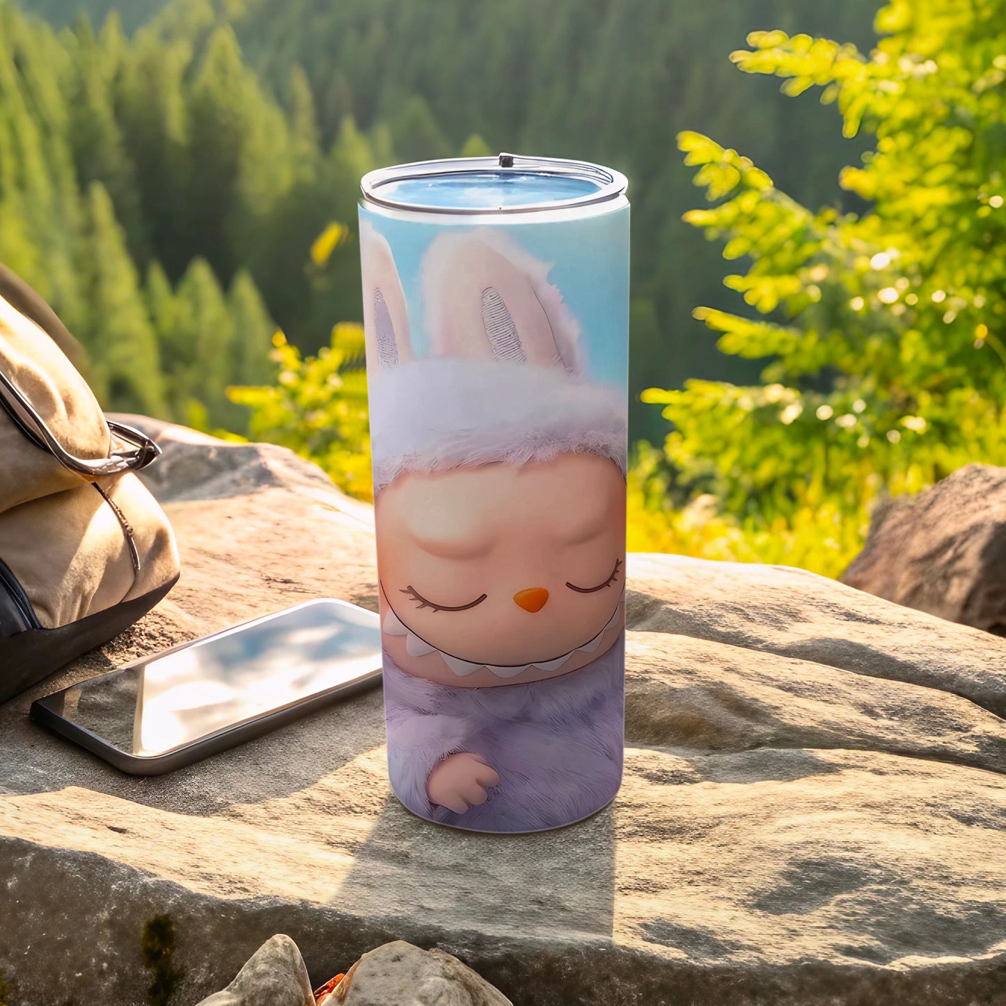 Cute Sleeping Bunny Character Printed Tumbler Cup