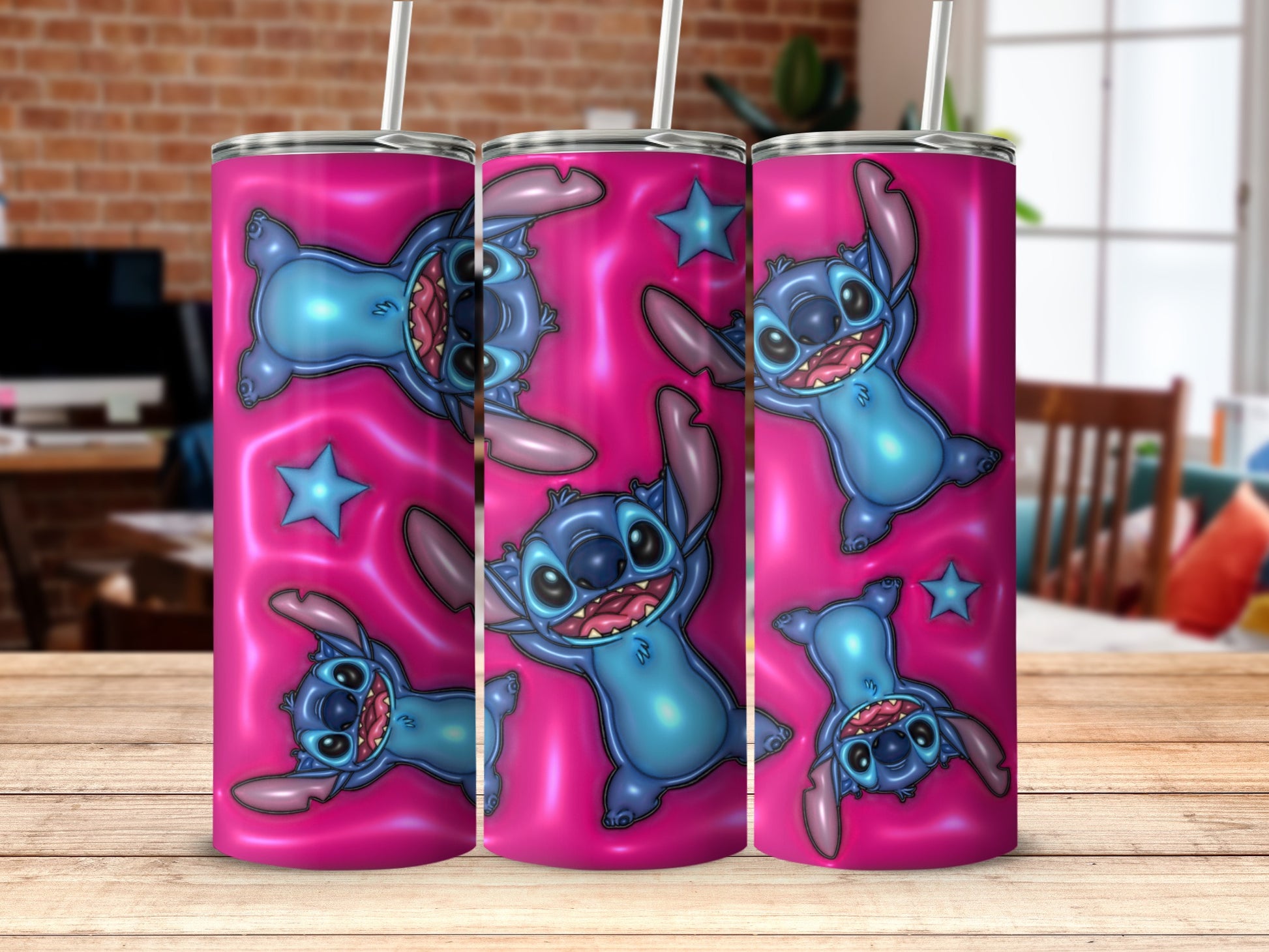 Cute and Adorable Blue Alien Cartoon Design Tumbler