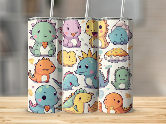 Cute Cartoon Dinosaurs Illustrated Tumbler Drinkware