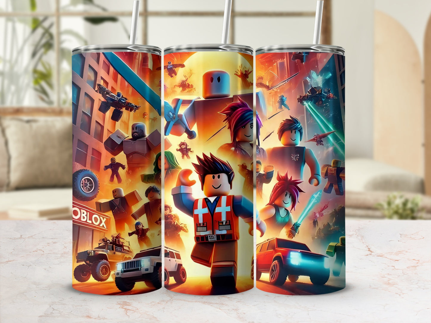 Colorful Adventure Themed Design Tumbler
