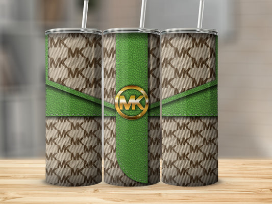 Stylish Green and Brown Patterned Tumbler Cup