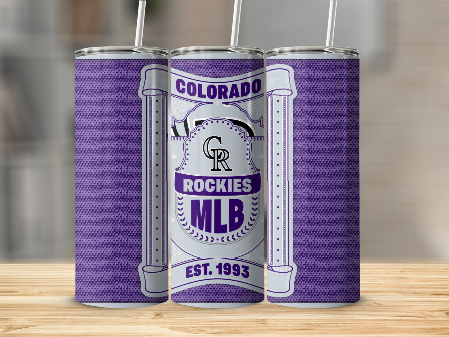 Colorado Rockies MLB Established 1993 Purple Background Tumbler