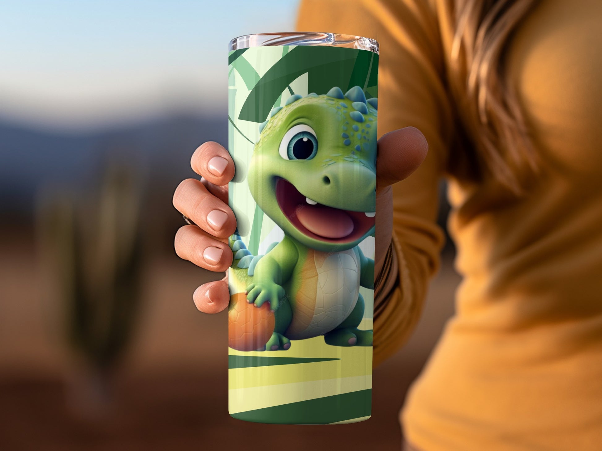 Adorable Dinosaur Design Tumbler for Kids and Adults
