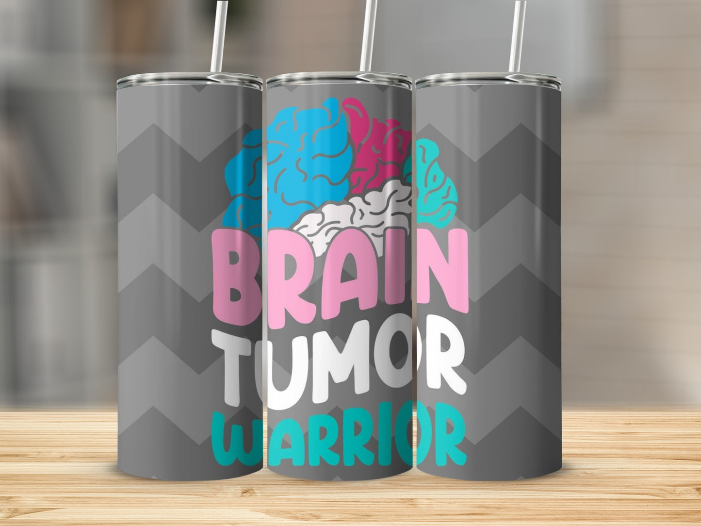 Brain Tumor Warrior Motivational Tumbler