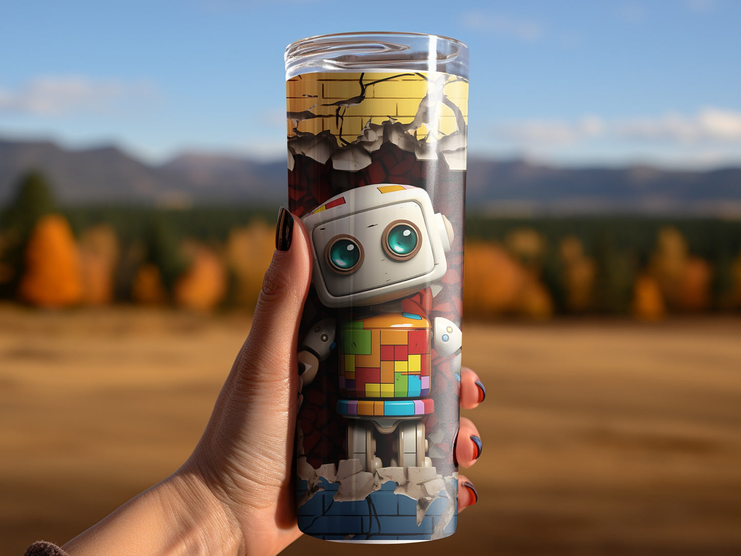 Colorful Robot Design Tumbler Perfect for Gifts