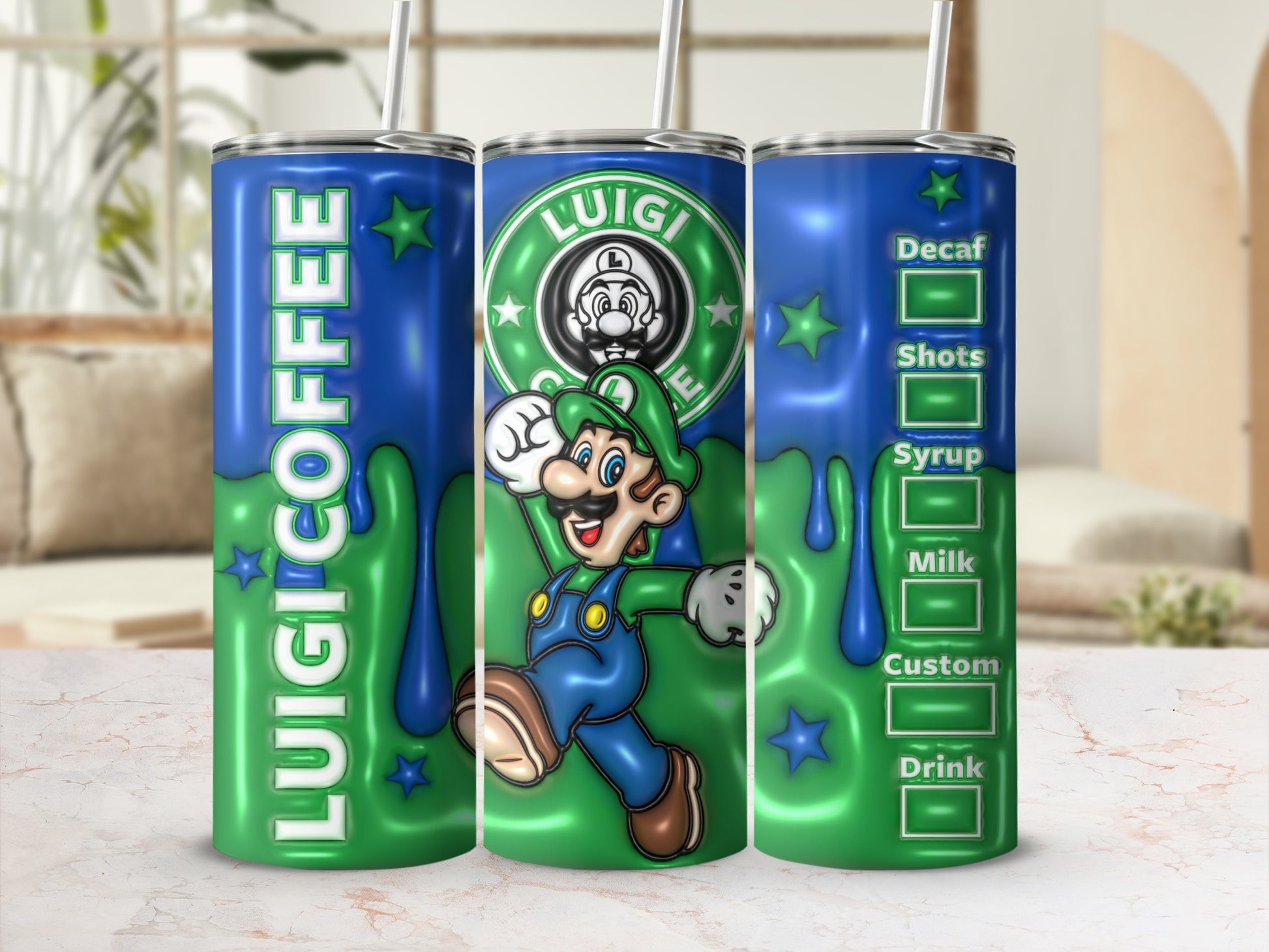 Luigi Coffee Design Insulated Tumbler with Straw