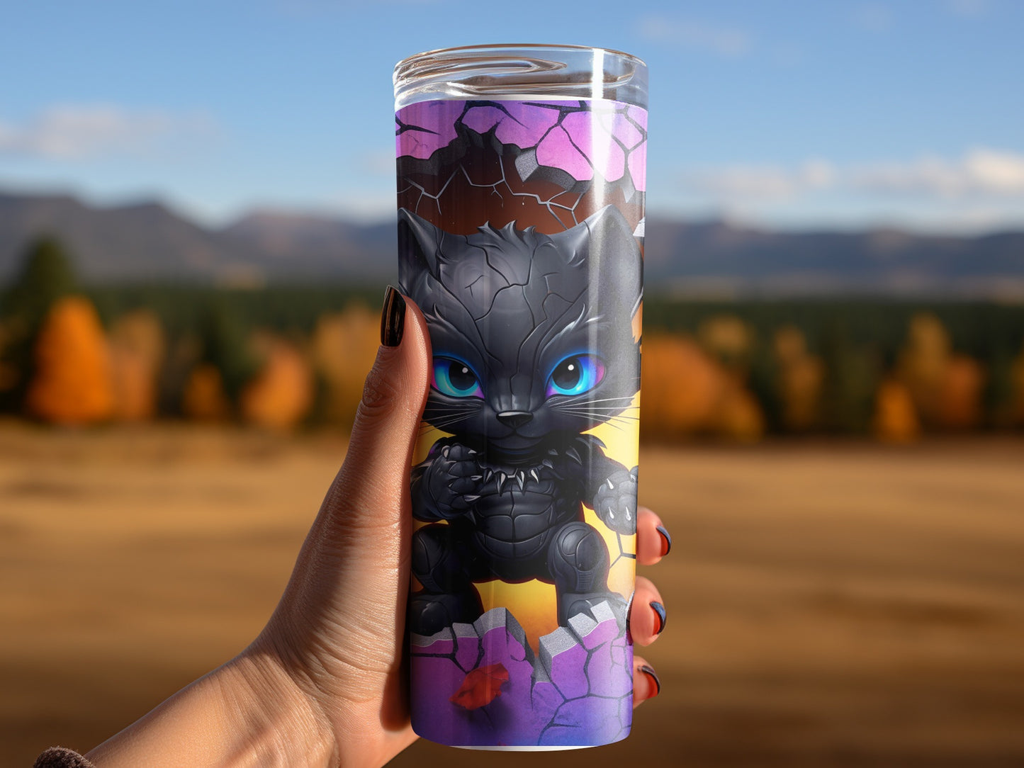 Cute Panther Design Tumbler Perfect for Kids and Adults